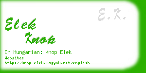 elek knop business card